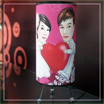 彩印油布畫小夜燈 Q畫夜燈(小型三腳架.含雙人Q畫) TPL-002